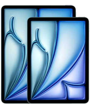 Vorderansicht eines 13" iPad Air und eines 11" iPad Air