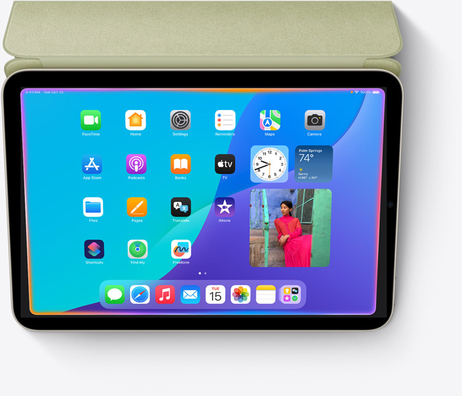 iPad mini med en helt ny design för Siri med ett elegant sken som sträcker sig runt skärmens kant.