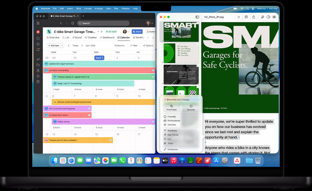MacBook Pro Display mit Asana und Keynote