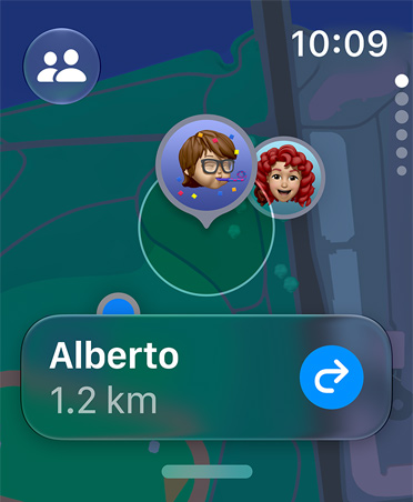 A Lokátor app egy személy tartózkodási helyét mutatja a kijelzőn.