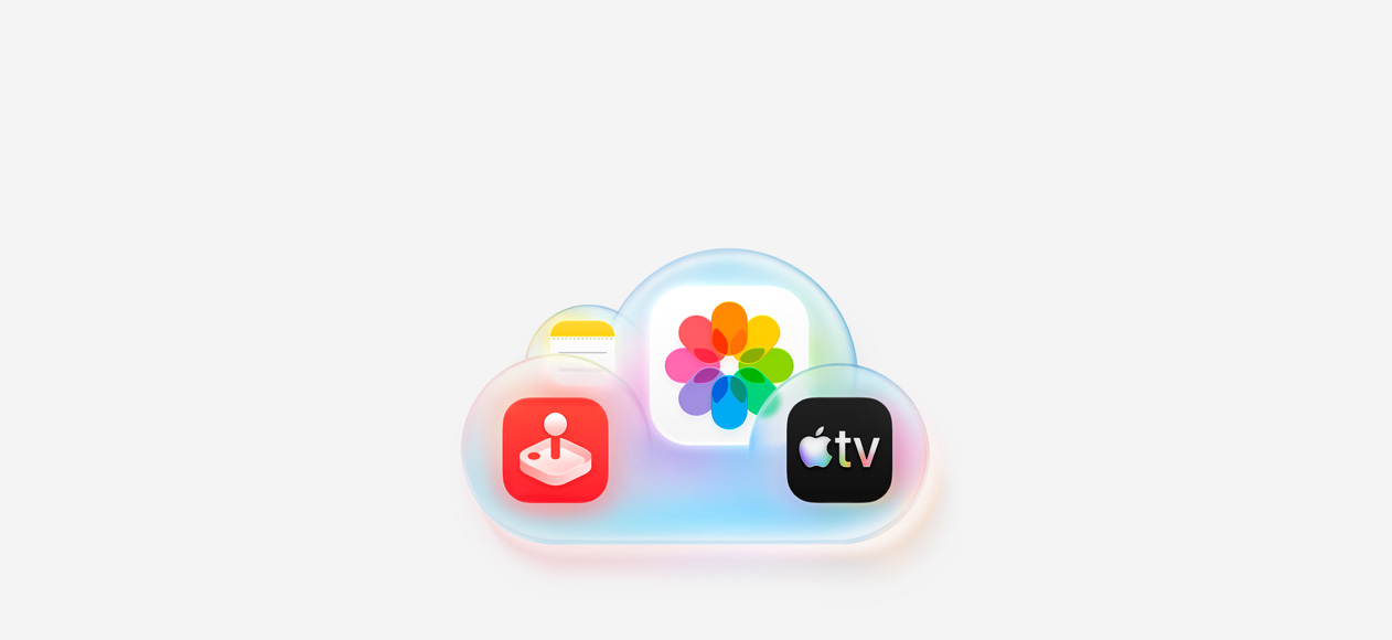 iCloud+ apps: Notes, Apple Arcade, Photos, Apple TV