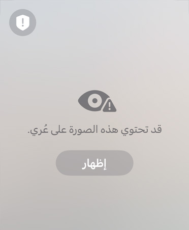 رسالة تم إنشاؤها تلقائياً لأحد الوالدين عن المحتوى الحساس وغير الآمن الذي قد يشاهده طفله في مكالمة فيديو، مع خيارين هما استئناف الصوت والفيديو أو إنهاء المكالمة.