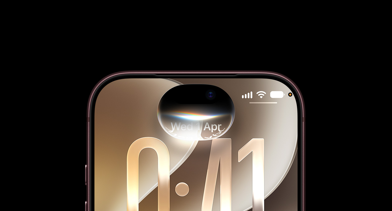 Top third of iPhone 18 Pro, Burgundy, showing Siri AI dialogue bubble