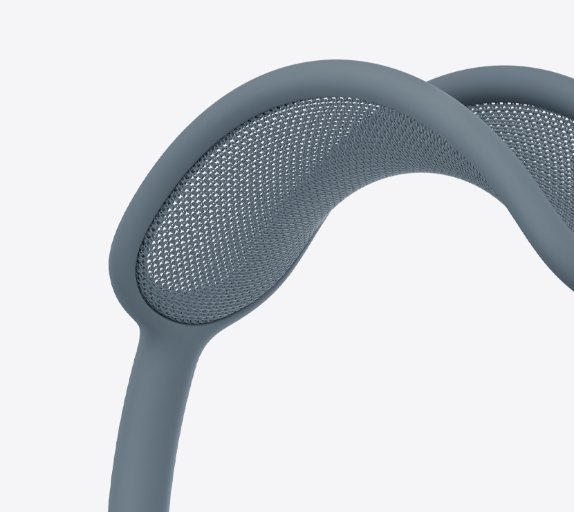 AirPods Max 2 kõrvaklapid, sinises toonis, võrkpeavõru detail