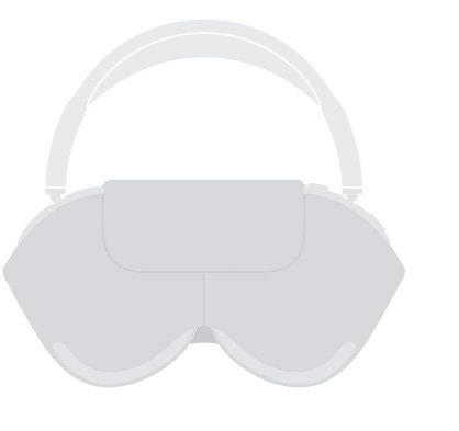 Ilustrácia siluety slúchadiel AirPods Max 2 v puzdre Smart Case, pohľad spredu