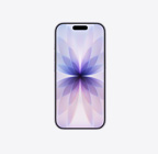 iPhone 17, voorkant, kleur Lavendel, Dynamic Island in het midden bovenin