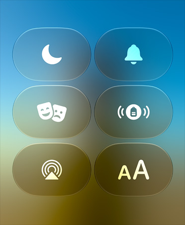 Écran affichant le Centre de contrôle de l’Apple Watch