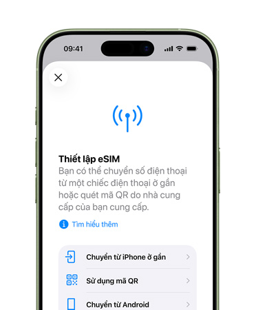 iPhone 17, front exterior, using the Set Up Cellular feature to easily transfer a phone number with eSIM